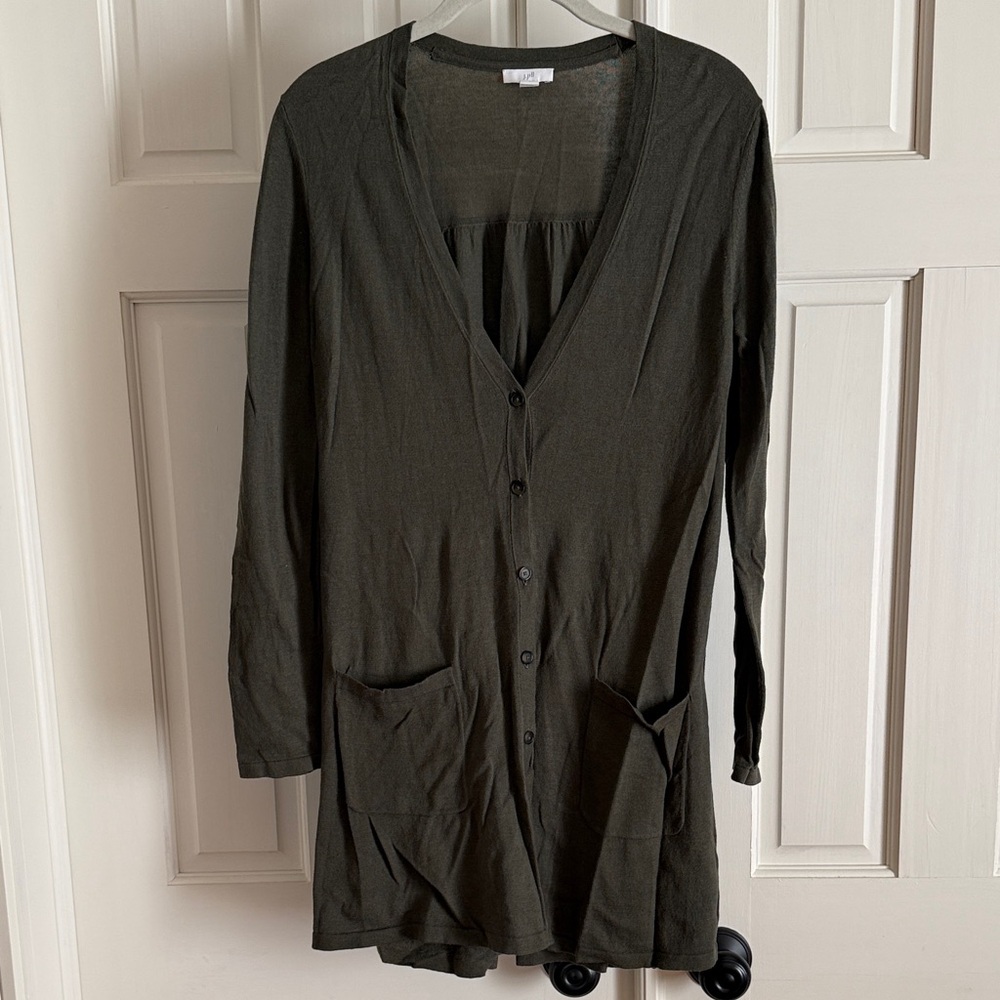 J. Jill Sage Green Knit Cardigan